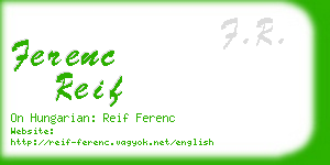 ferenc reif business card